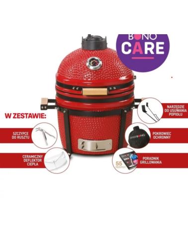Grill węglowy Kamado BONO MINIMO 40cm (czerwony)