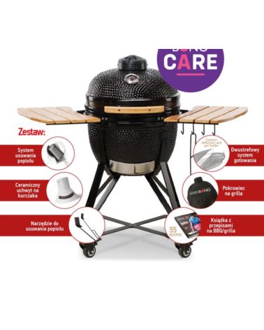 Grill węglowy Kamado BONO MEDIA 52cm (czarny)