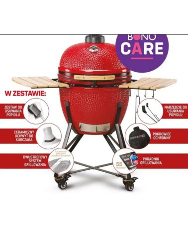 Grill węglowy Kamado BONO GRANDE 59cm (czerwony)