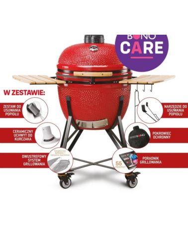 Grill węglowy Kamado BONO LIMITED 64cm (czerwony)