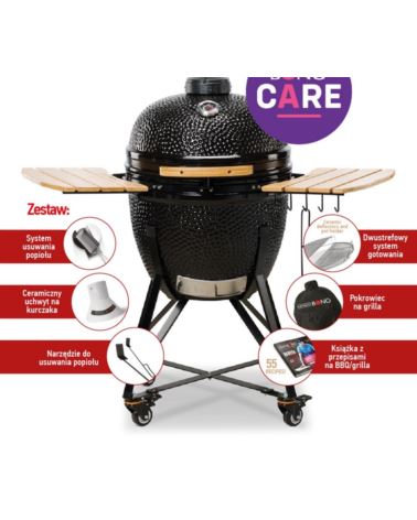 Grill węglowy Kamado BONO GRANDE 59cm (czarny)